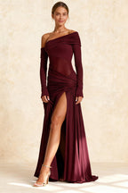Slim Fit Round Neck Ruched Sheer Bodycon Formal Dress