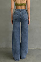 Stylish High-waisted Pocket Casual Stretch Straight Leg Jeans