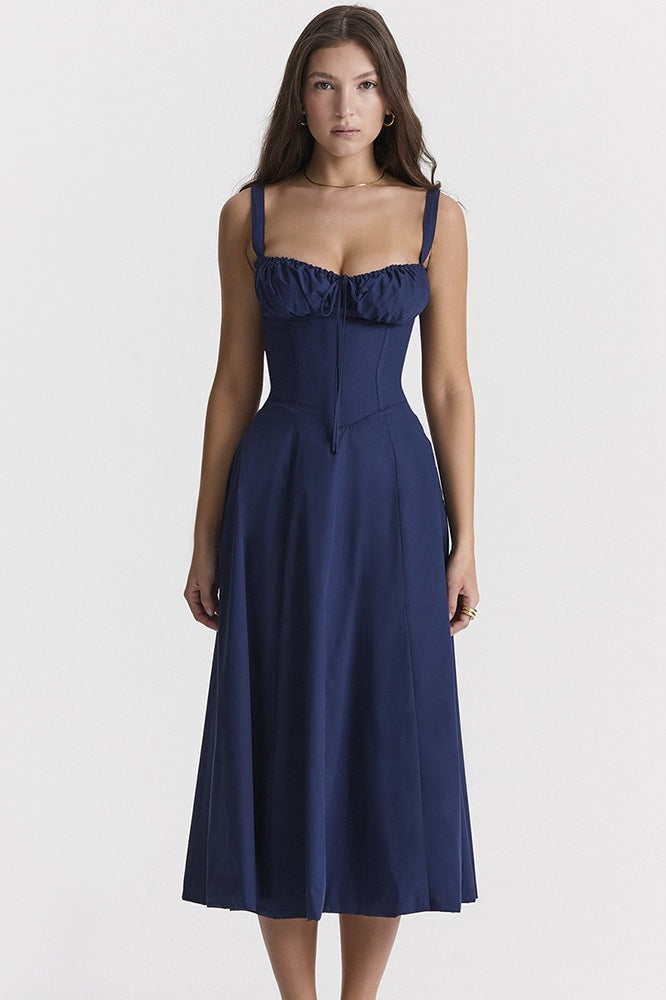 French Tie Waist ALine Slip Dress