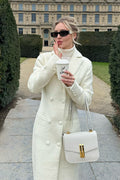 Solid Color Slim Fit Long Elegant Tailored Overcoat