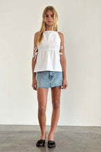 Minimalist Side Tie Solid Tank Top