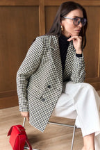 Casual Tweed Houndstooth Blazer