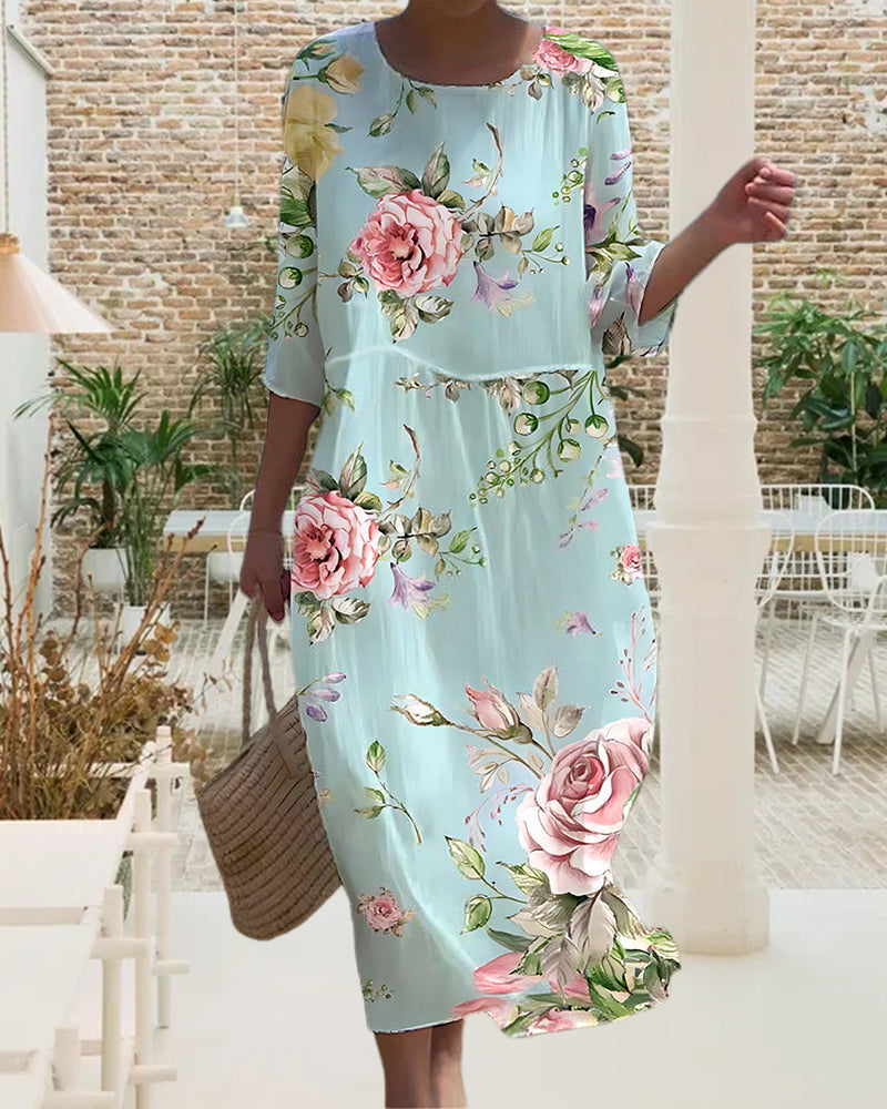 Michela Timeless Dress with Flowers Statement Occasion Edit