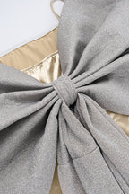 Silk Gloss Strapless Bowknot Bodycon Party Dress