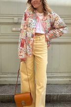 Colorblock Printed Cotton Jacket