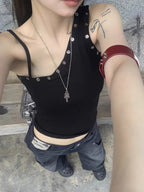 One Shoulder Sling Slinky Chic Crop Top