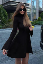 Long Sleeve A-Line Sweater Dress