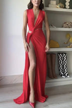 She’s A Winner Jersey Triple Loop Cutout Stretch Maxi Dress