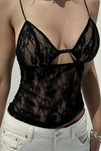 Sexy Backless Lace V Neck Cami Top