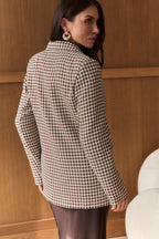 Casual Tweed Houndstooth Blazer