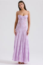 Dainty Lace Spaghetti Strap Tie Waist  Prom Dress