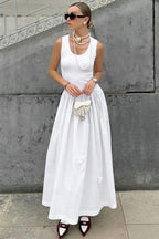 Knit U Neck Maxi Dress