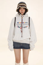Letter Embroidered Cozy Pullover Hoodie