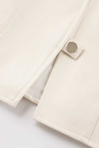Stand Collar Fitted Leather Jacket