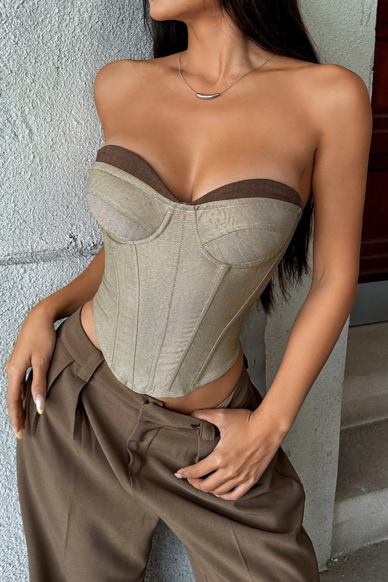 Paneled Corset Lace Up Chic Cotton Tank Top