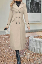 Slim Fit Double Breasted Lapel Overcoat