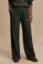 Barker High-Neck Long Sleeve Side Zipper Sweatshirt and Elastic Waist Pocketed Loose Pants Set