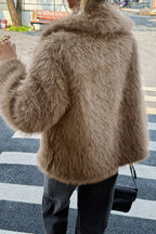 Soft Plush Casual Long Sleeve Coat