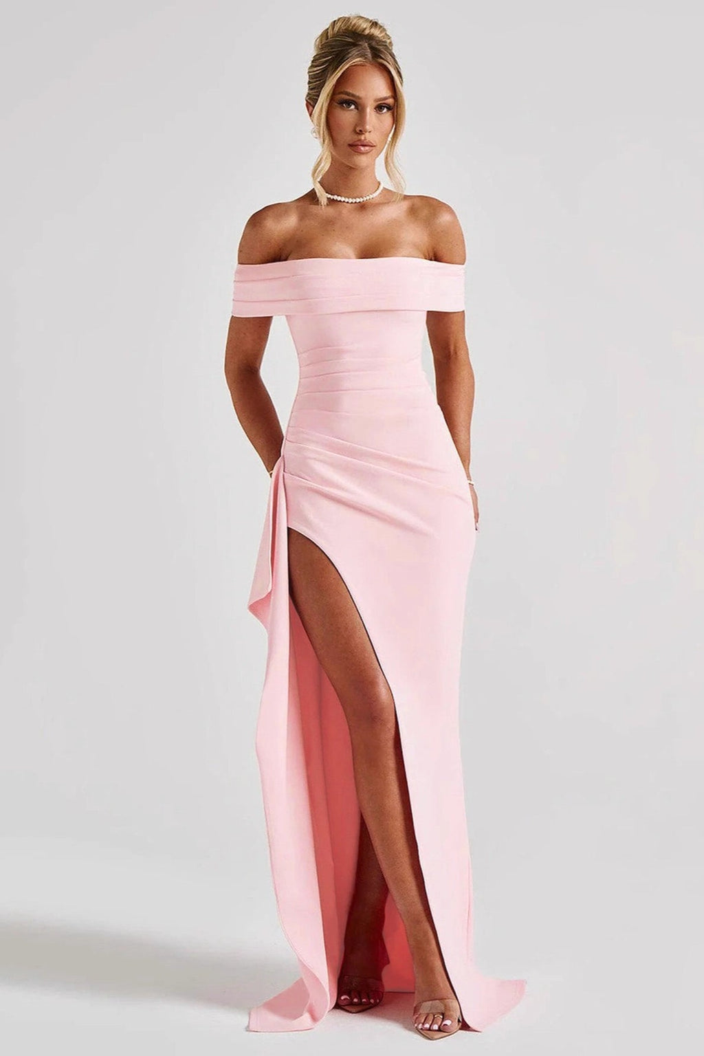 Wrap Drape Midi Prom Dress