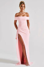 Wrap Drape Midi Prom Dress