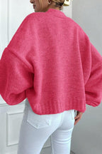 Marled V Neck Bell Sleeve Cardigan
