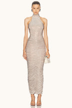 Luxury Rhinestone Sparkle Backless In-Stock Party Dress