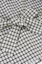 Belted Checkered Long Sleeve Blouse
