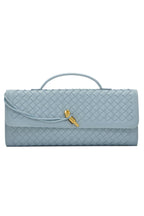 Woven Soft Leather Horizontal Square Accordion Bag
