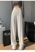 Beige High-Waisted Straight Slacks