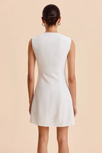 Sleeveless Button Front Mini Work Dress