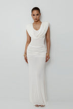 Elegant Solid Fitted Reception Dress