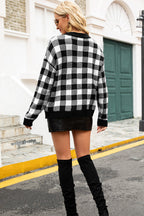 Fitted Tartan Button Cardigan