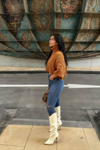 Batwing Sleeve Hollow Trendy Knitted Pullover Top
