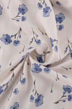 Asymmetric V Neck Flare Sleeve Floral Dress