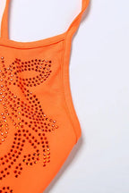 Rhinestone Flower Mini Dress