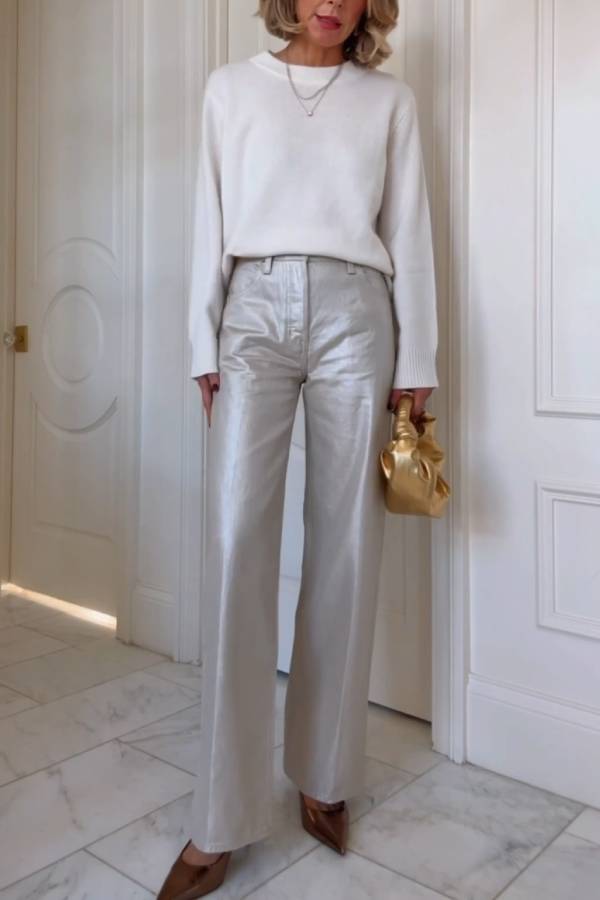 Pistola Tate High-Rise Bowed Wide-Leg Jeans