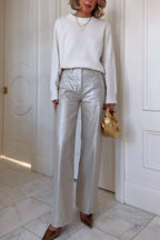 Pistola Tate High-Rise Bowed Wide-Leg Jeans