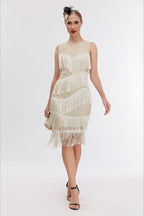 Vintage Beaded Fringe Party Dress