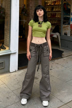 Y2K Low Waist Drawstring Pants