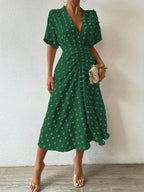 Heather Effortless Swiss Dot Ruffle Dress Designer Edit