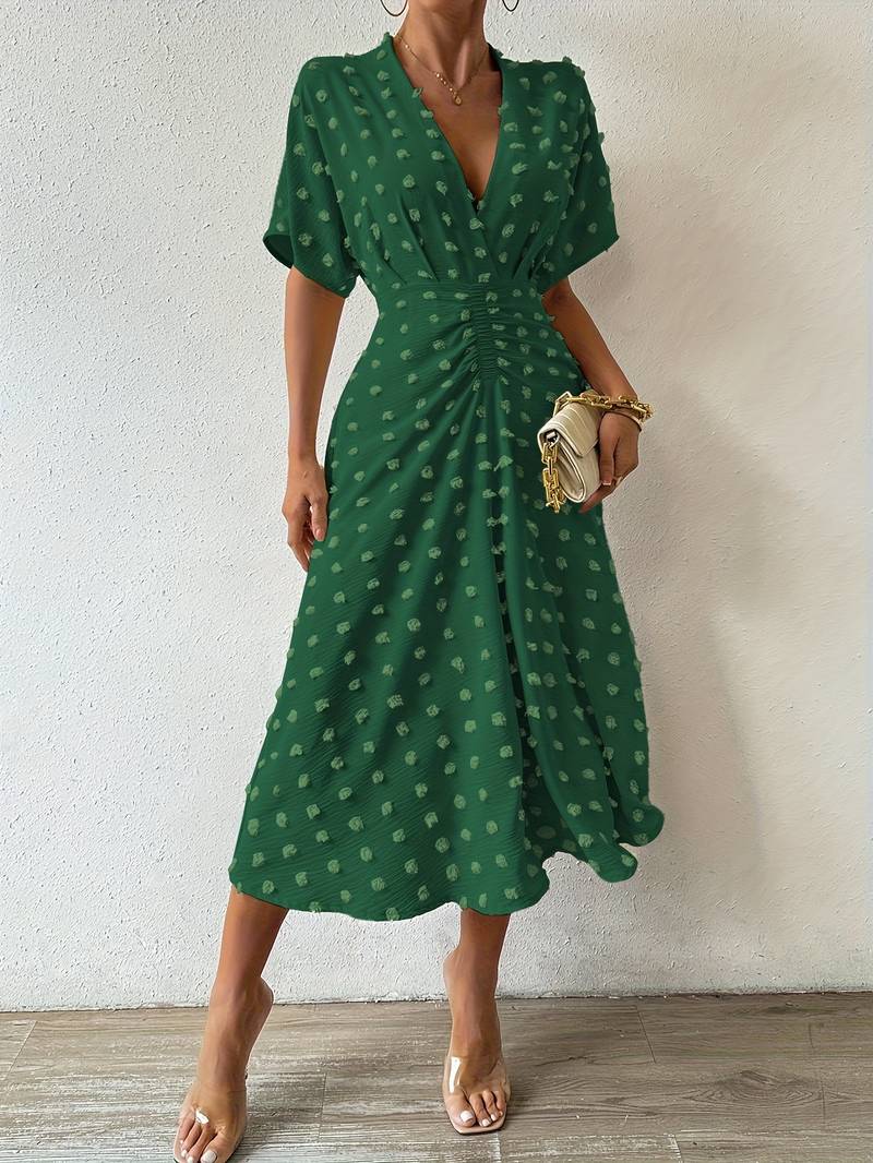 Heather Effortless Swiss Dot Ruffle Dress Designer Edit