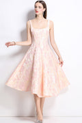 Jacquard Strapless Slip Formal Dress