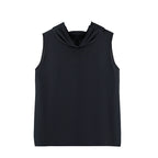 Black Sleeveless Pleat Detail Top