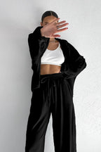 Long Sleeve Velour Track Set Activewear Set