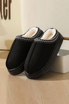 Plush platform warm slippers