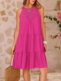 Desiree Minimalist Sleeveless Lace Mini Dress Elevated Occasion Wear