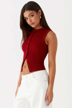 Sleeveless Slim Fit Knit Top