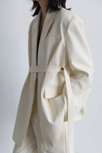 Deconstructed Wide Lapel Draped Blazer