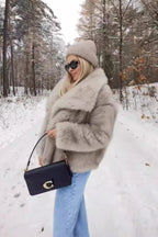 Faux Fox Fur Luxe Texture Coat