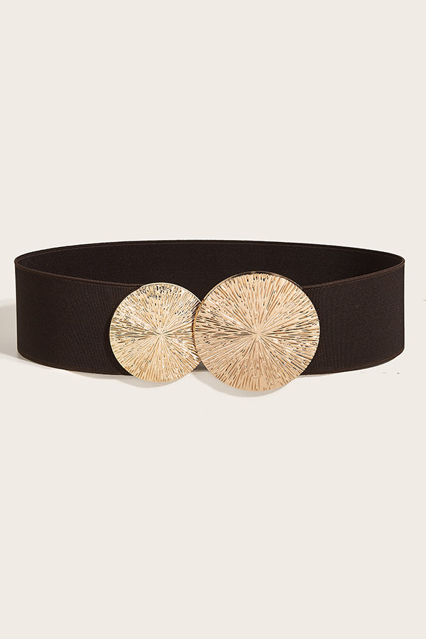 Fashionable Elastic Double Circle Decorative Wide Belt